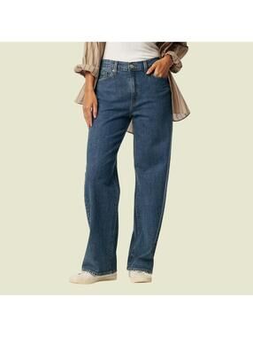 LEVI Strauss Signature Womens Heritage Original Wide Leg Jeans, Blue Oddity, 12